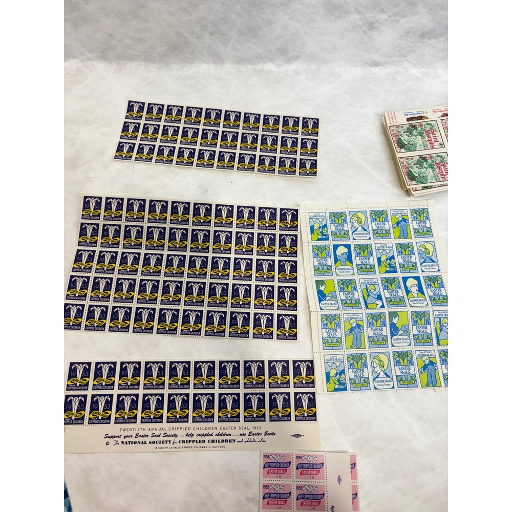 Vintage Christmas Seals Boys Town Charity Stamp Sheets Lot 100+ American Lung - Picture 8 of 16